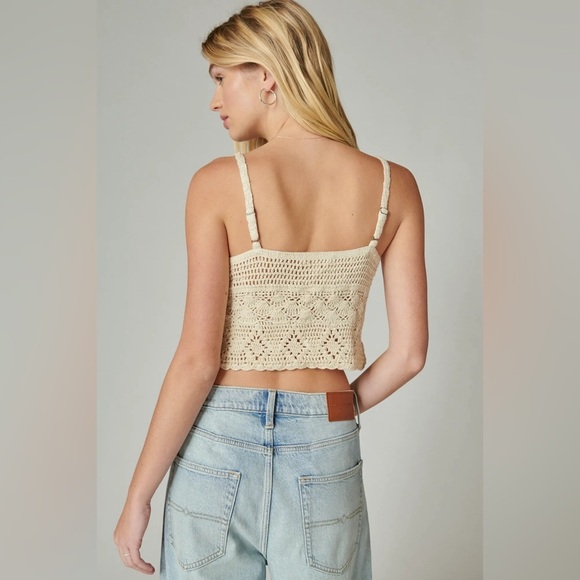 LUCKY BRAND CROCHET TIE FRONT TANK - Picture 2 of 5